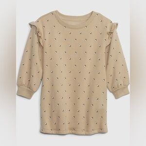 Gap Toddler tan floral sweatshirt dress 4T